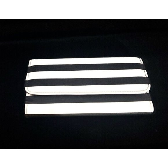 KUT FROM THE KLOTH Black & White Striped Tri-Fold Wallet - Picture 1 of 7